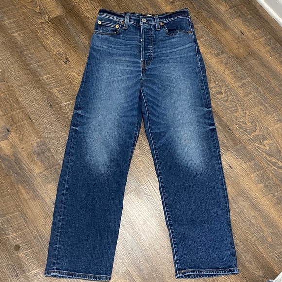 LEVI’S HIGH RIBCAGE STRAIGHT BUTTON FLY HIGH WAISTED JEANS ICONIC 5POCKET STYLE - Picture 9 of 15
